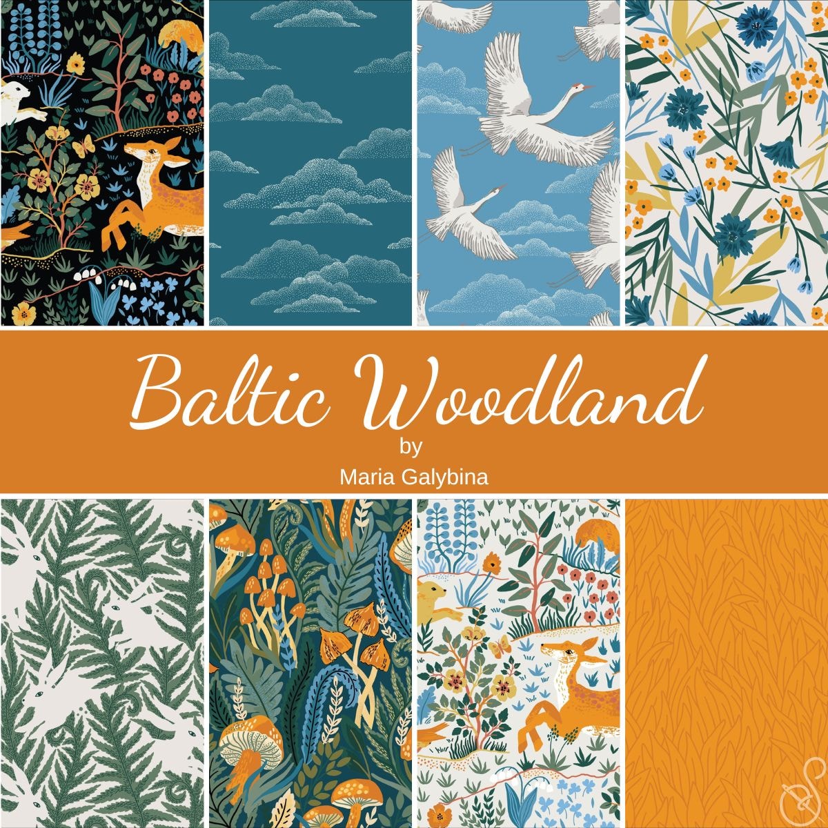 Baltic Woodland Fat Quarter Bundle | Maria Galybina | 8 FQs