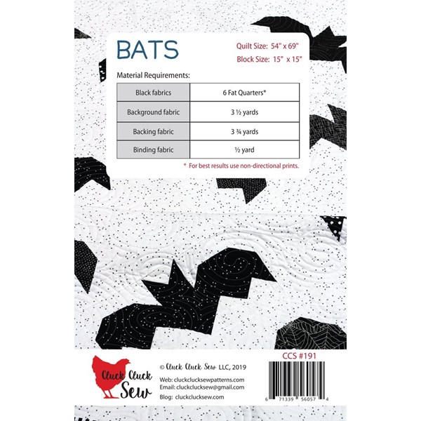 Bats Quilt Pattern by Cluck Cluck Sew