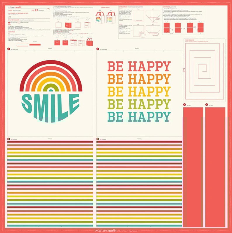 Be Happy Tote Bag Panel