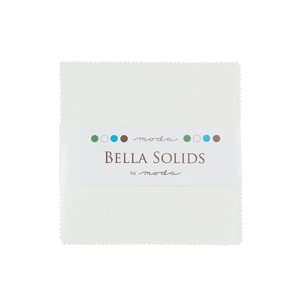 Bella Solids Charm Pack - White