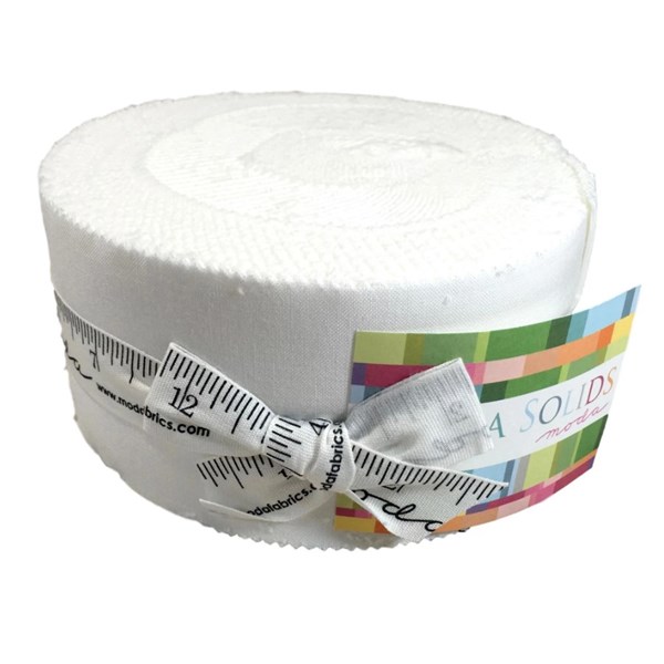 Bella Solids Jelly Roll - White