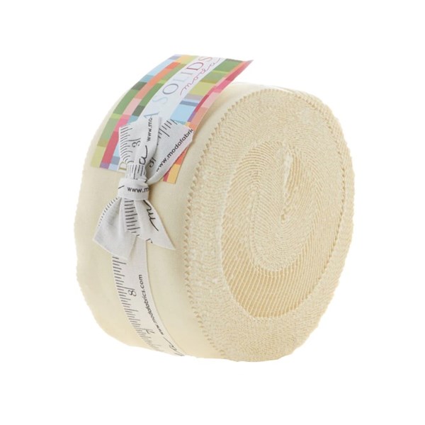 Bella Solids Jelly Roll - Snow