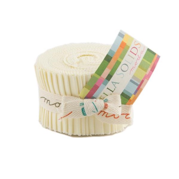 Bella Solids Junior Jelly Roll - Snow
