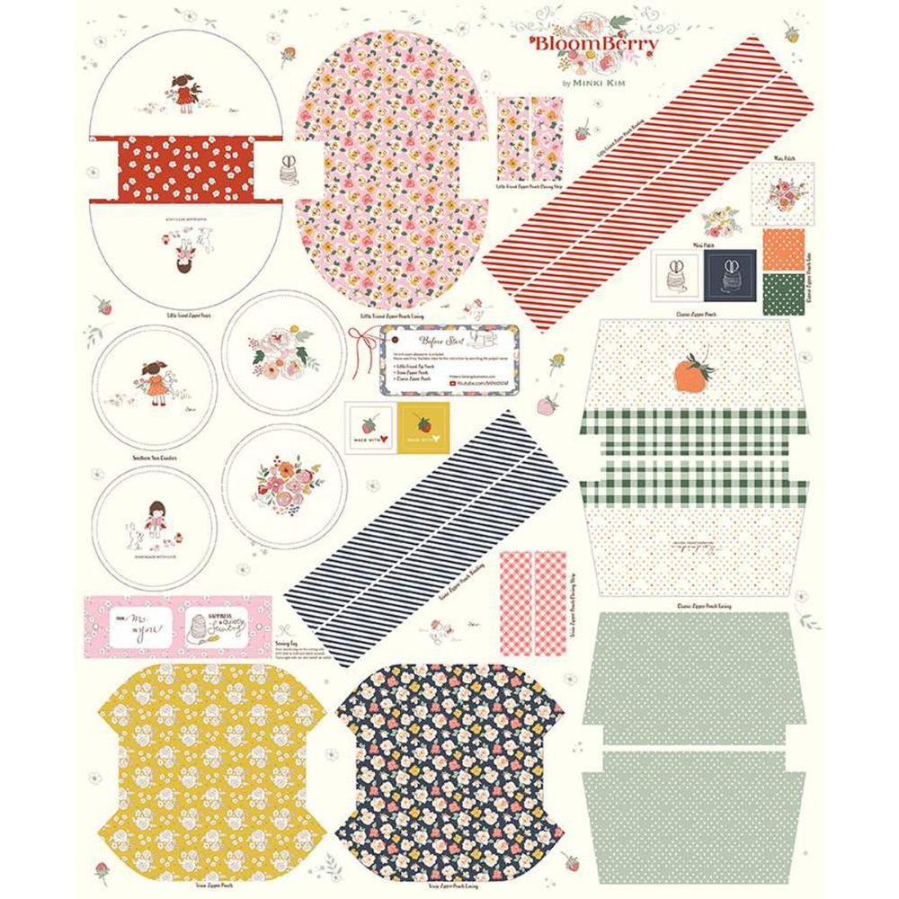 BloomBerry Zipper Pouch Panel | 36" x 43"