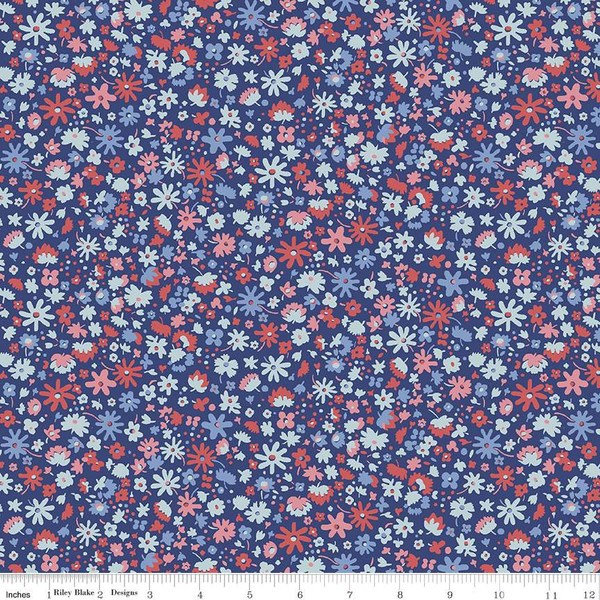 Bloomsbury Blossom - A - Retro Indigo