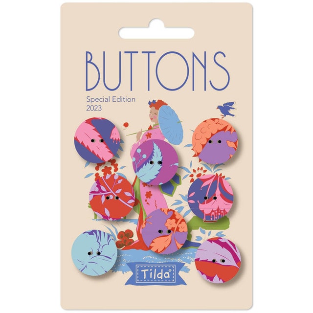 Bloomsville Buttons | Tilda Fabrics - Abloom Red/Blue Set of 8