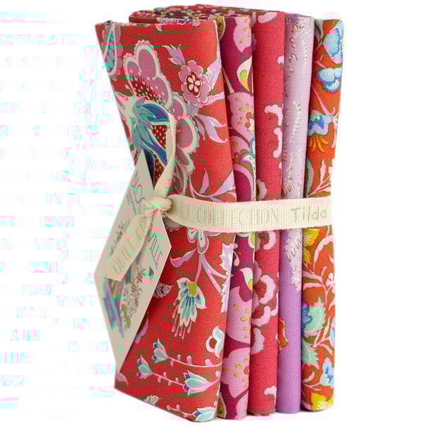 Bloomsville Fat Quarter Bundle | Tilda Fabrics - Tomato Plum Colorstory 5FQs