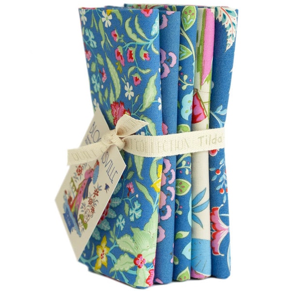 Bloomsville Fat Quarter Bundle | Tilda Fabrics - Blueberry Dove Colorstory 5FQs