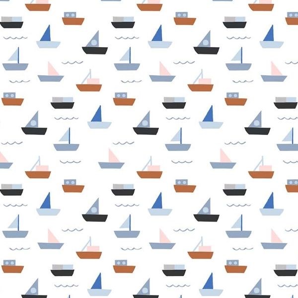 Boats in White Multi