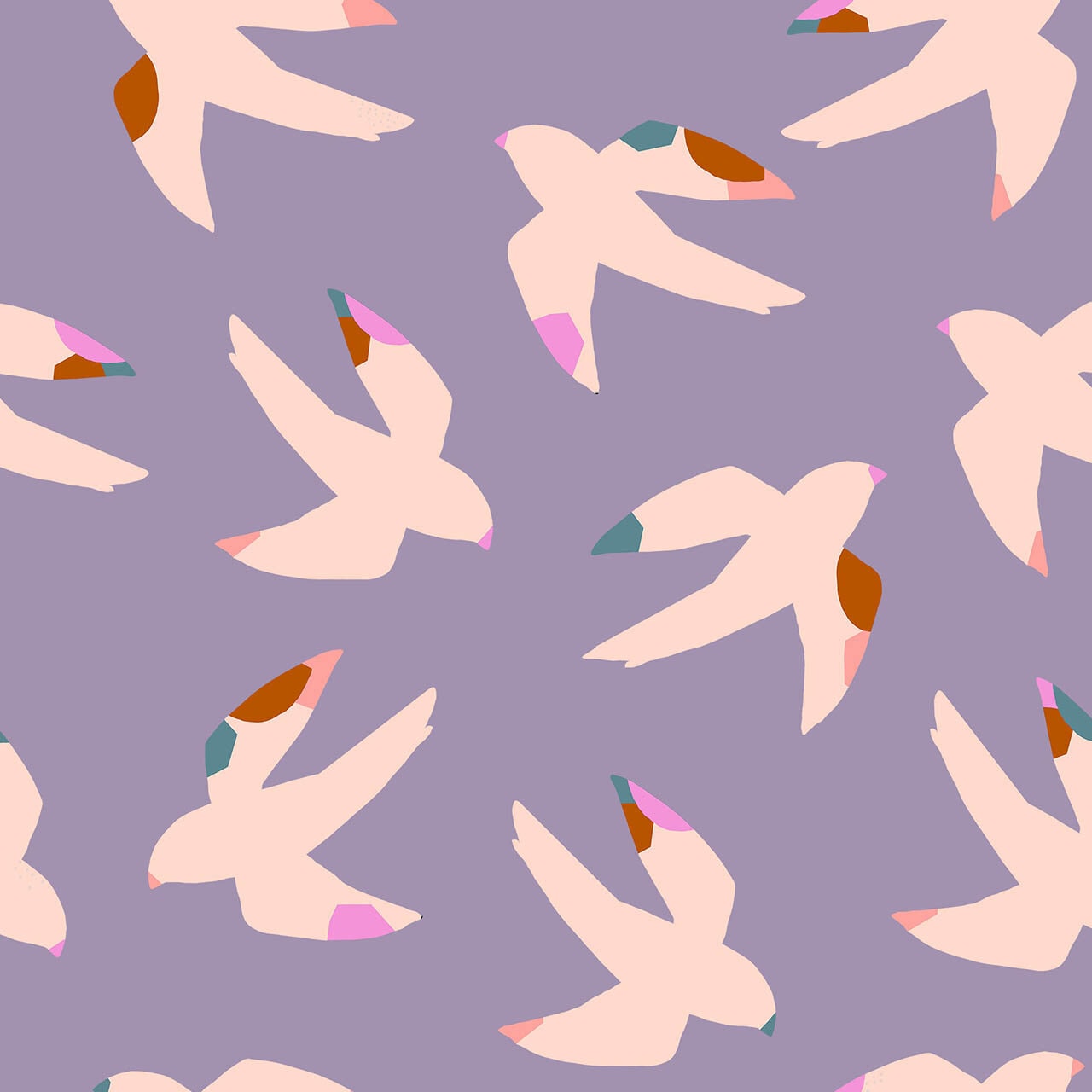 Bold & Bloom Bird - Lavender RAYON