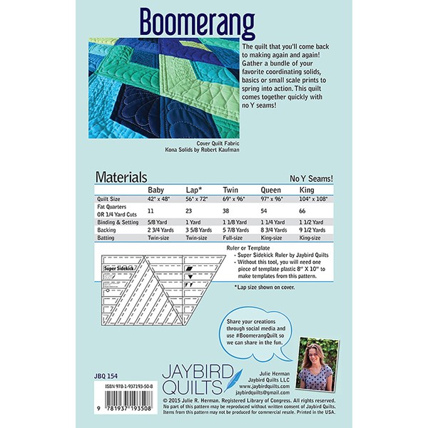 Boomerang Quilt Pattern by Jaybird Quilts