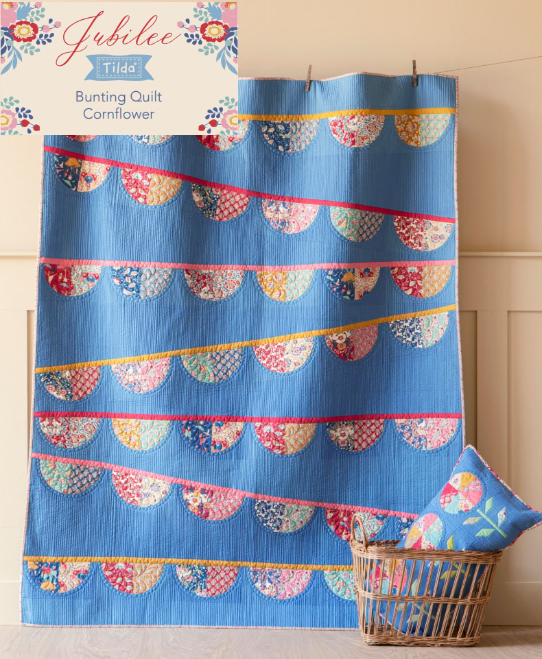 Bunting Quilt Pattern - Cornflower