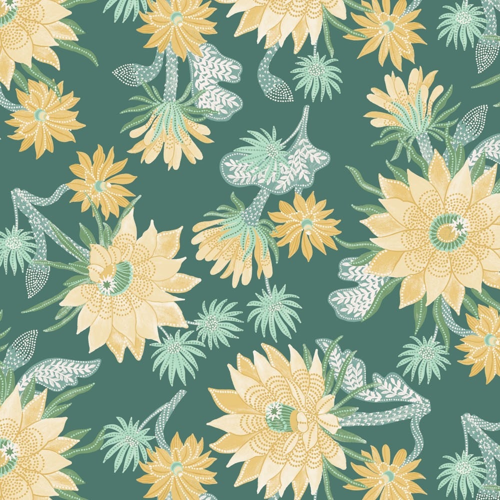 Cactus Bloom - Teal RAYON