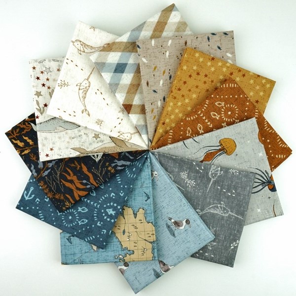 Calm Waters Fat Quarter Bundle | Bernadett Urbanovics | 12 FQs