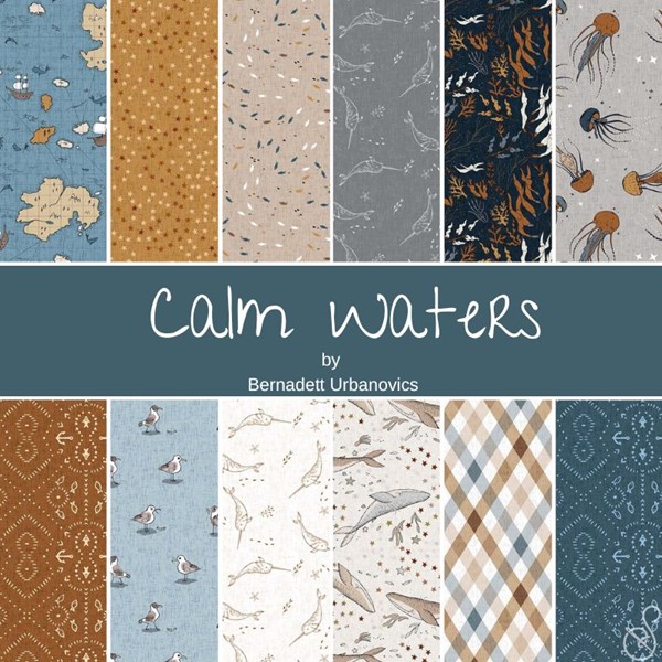 Calm Waters Fat Quarter Bundle | Bernadett Urbanovics | 12 FQs