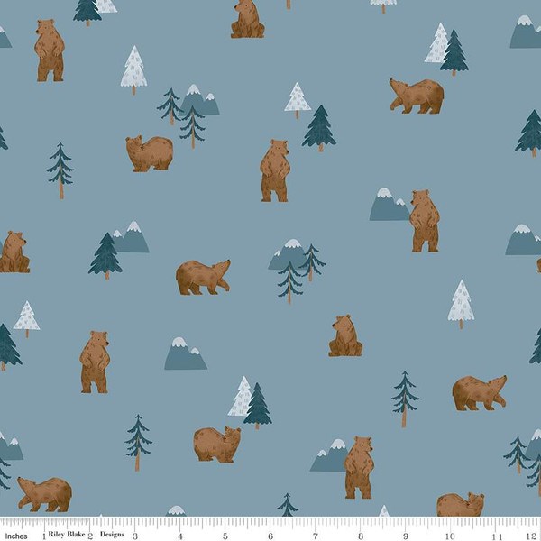 Camp Woodland Grizzly Bears - Denim