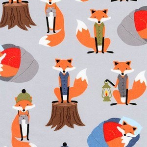 Camping Foxes FLANNEL in Rain