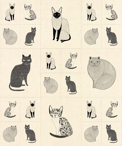 Cats Galore 36" Panel - Natural