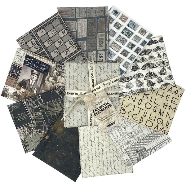 Charcoal Palette Fat Quarter Bundle | Tim Holtz | 10 FQs