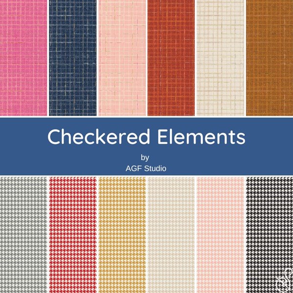 Checkered Elements Fat Quarter Bundle | AGF Studio| 12 FQs