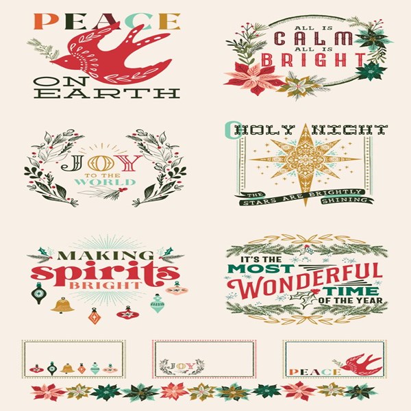 Cheer And Merriment Christmas Songs Panel | 24" x 44" - Natural