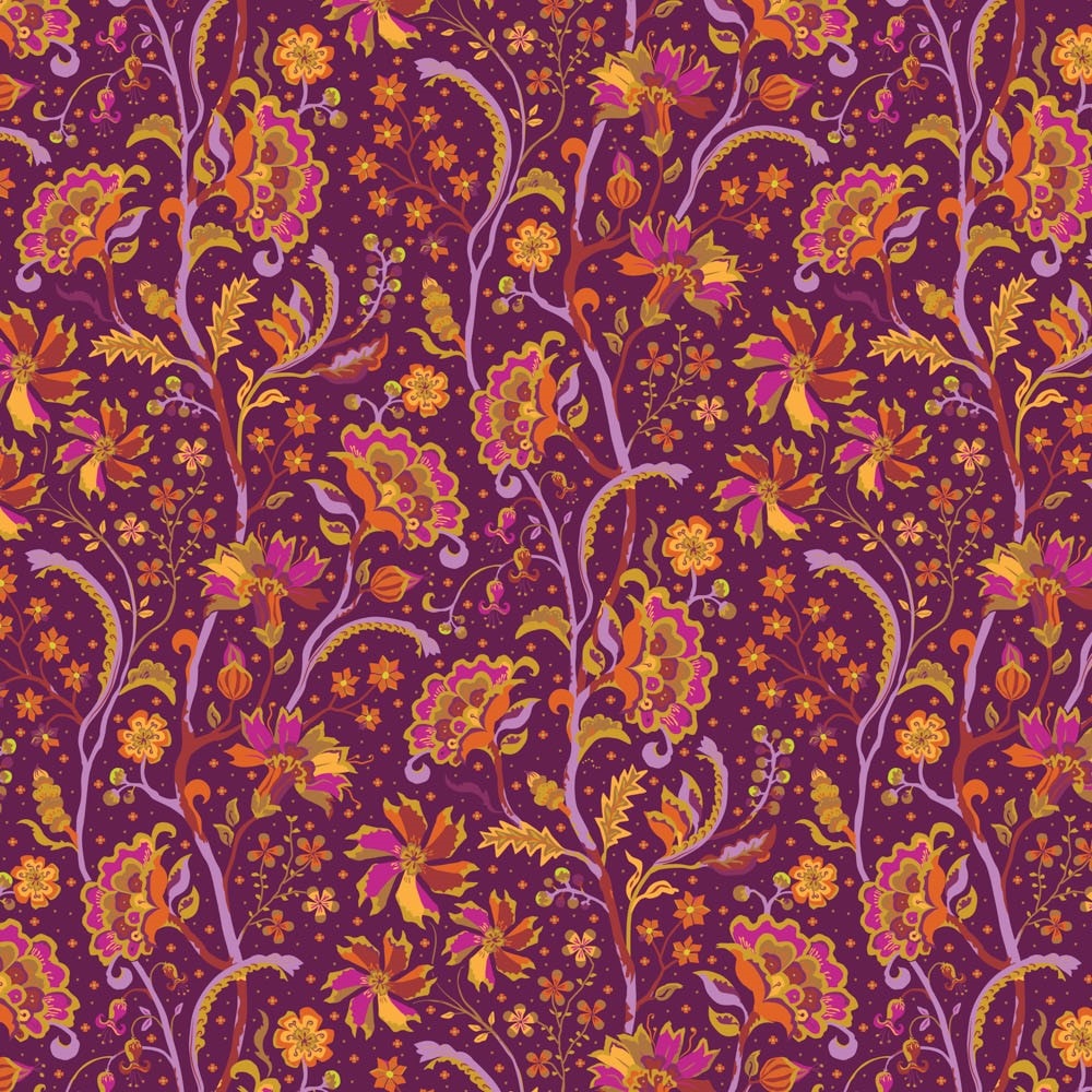 Chintz - Burgundy