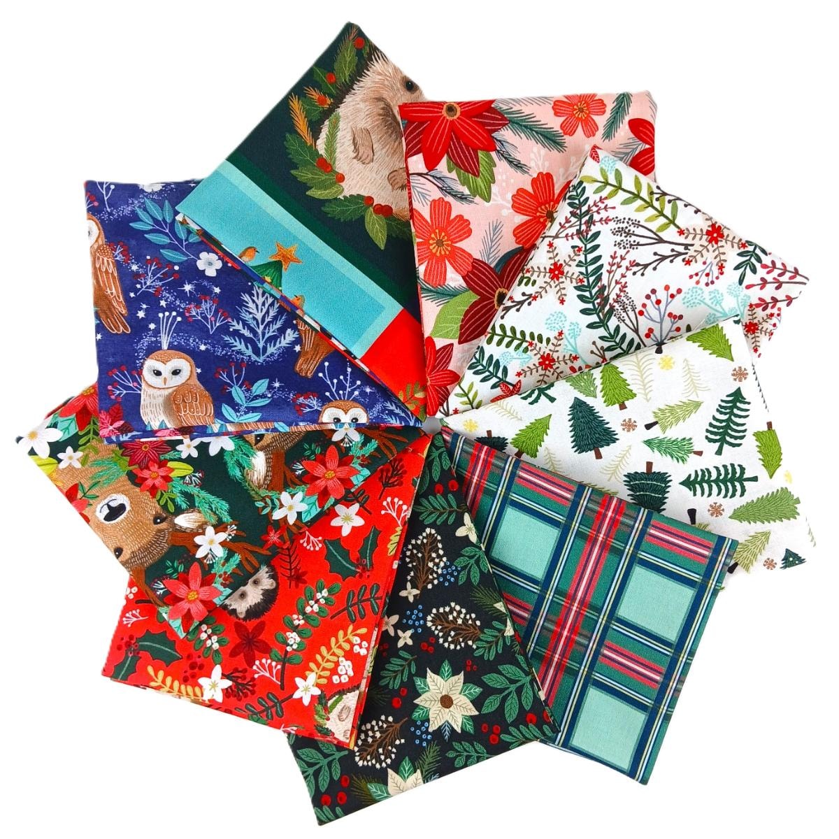 Christmas Cabin Fat Quarter Bundle | Mia Charro | 9 FQs + 1 Panel