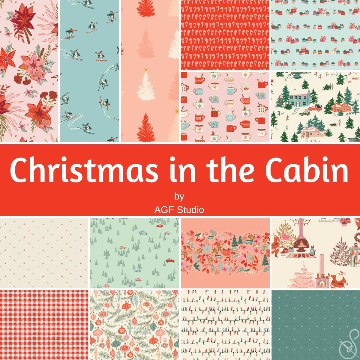 Christmas in the Cabin Fat Quarter Bundle | AGF Studio | 15 FQs