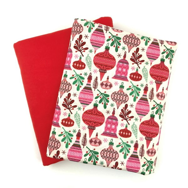 Whole Cloth Quilt Kit - Christmas Past - Vintage Baubles