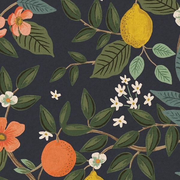 Citrus Grove - Navy Unbleached CANVAS