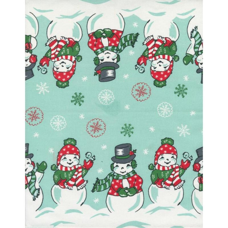 Classic Retro Toweling - Snowy Snowman