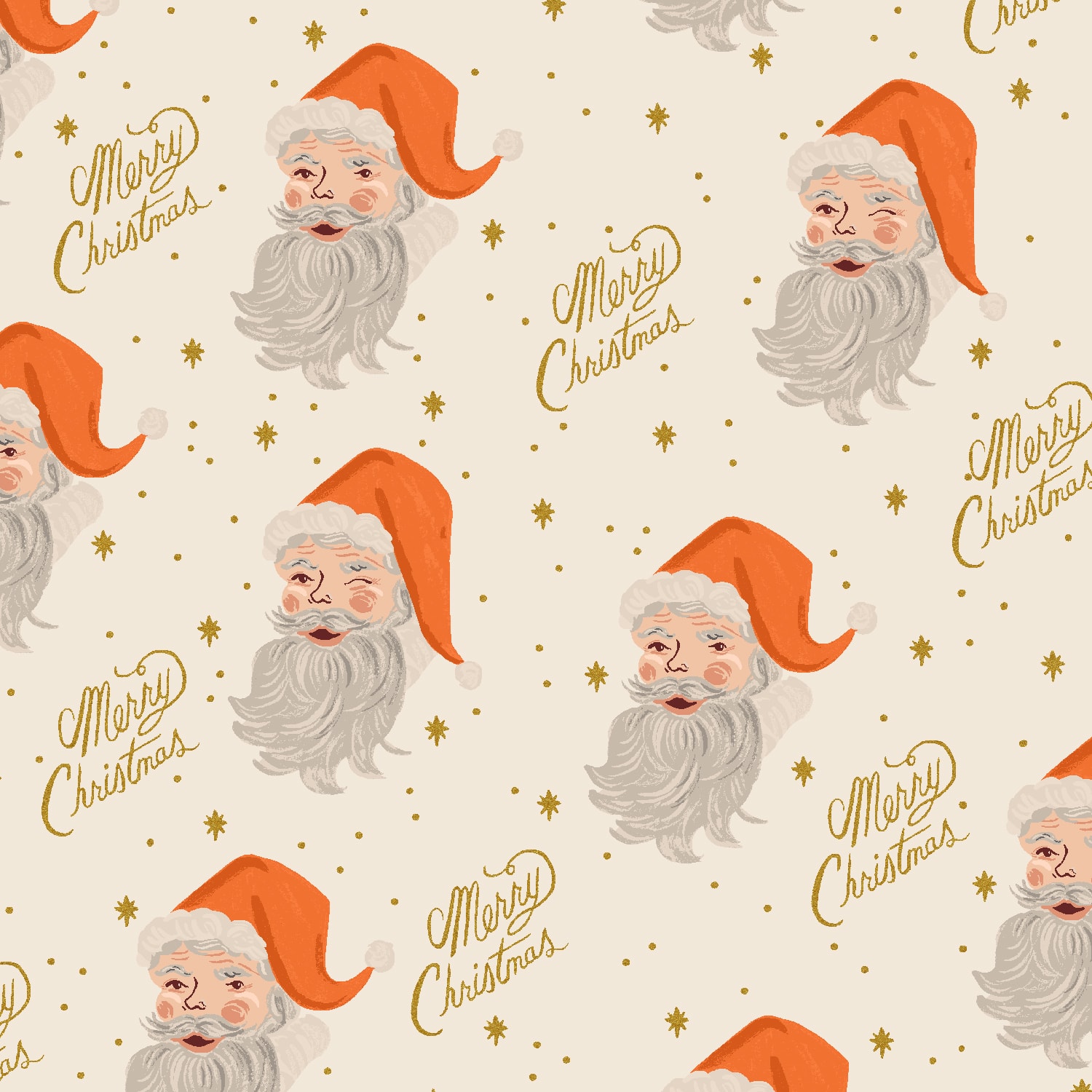 Classic Santa - Cream Metallic