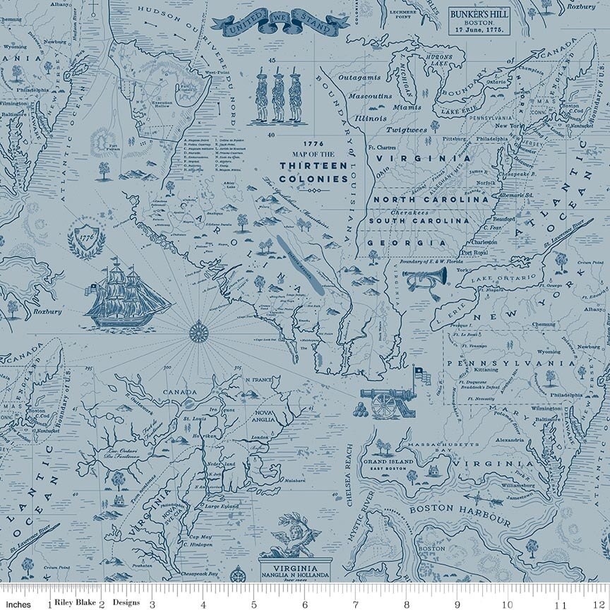 Colonial Map - Blue