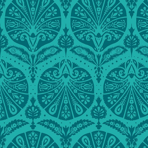 Coquille Damask in Teal