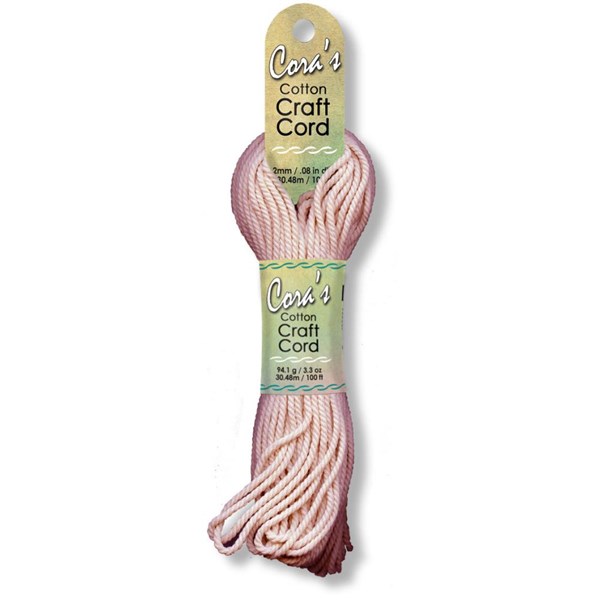 Cora's Cotton Craft Cord 2mm x 100ft - Blush Pink