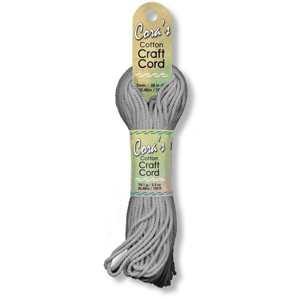 Cora's Cotton Craft Cord 2mm x 100ft - Charcoal