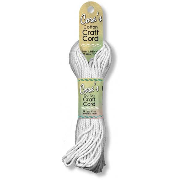 Cora's Cotton Craft Cord 2mm x 100ft - White