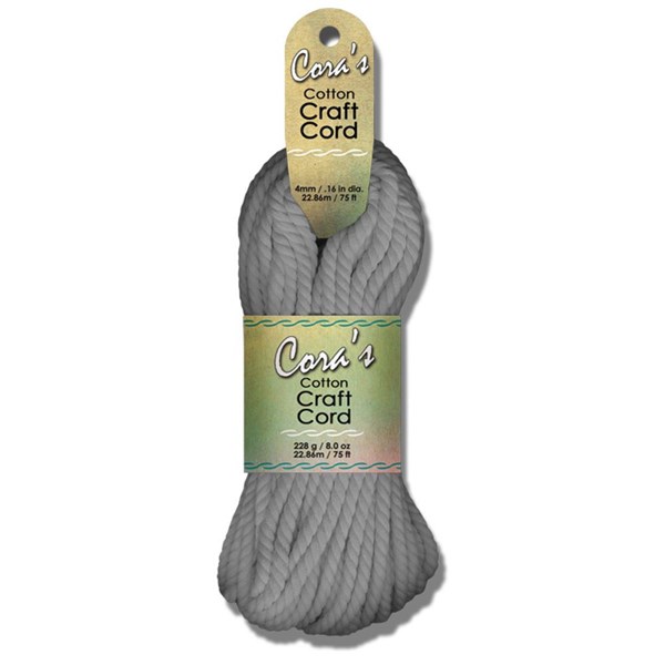 Cora's Cotton Craft Cord 4mm x 75ft - Charcoal