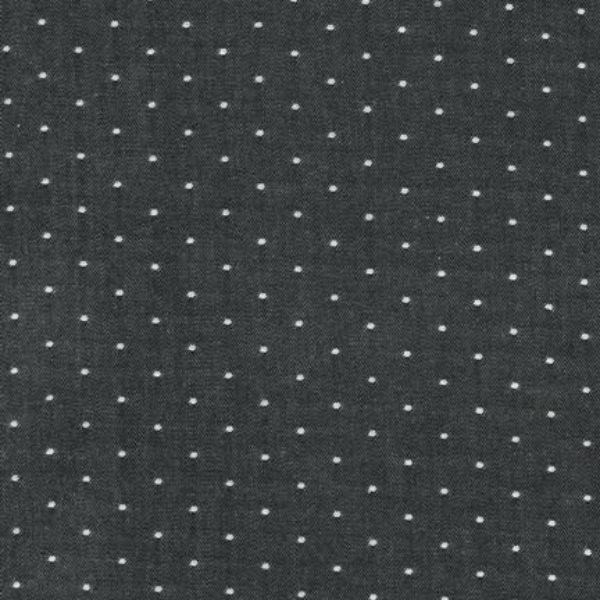 Cotton Chambray Dots - Black