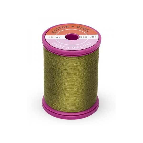 Cotton + Steel Thread 50wt | 600 Yards - Lt. Army Green