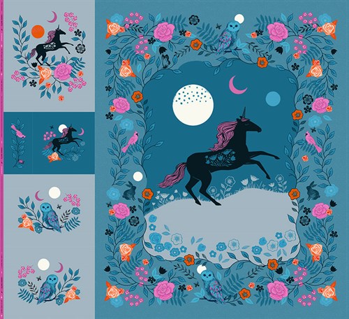 Crescent Magic Unicorn Digital 99" x 108" Panel