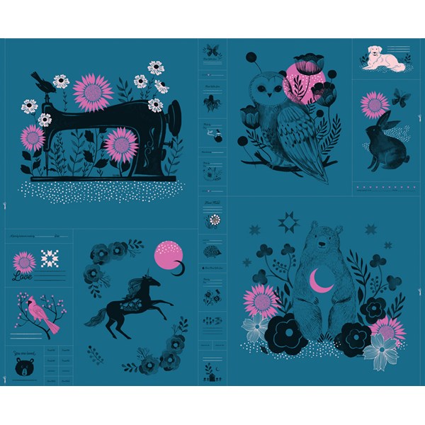 Crescent Novelty Forest 33" Panel - Teal