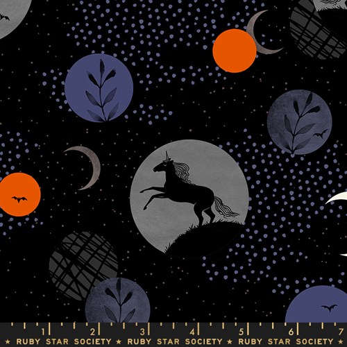 Crescent Unicorn Moon - Black