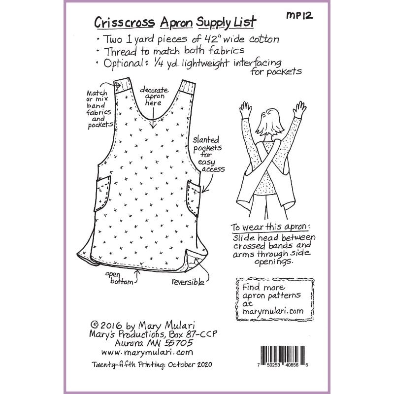 Crisscross Apron Pattern | Mary Mulari