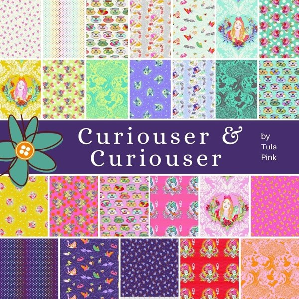 OOP- Tula Pink Fabric Scraps Pack Curiouser & Curiouser - More than 2 yards  - Tony's Restaurant in Alton, IL