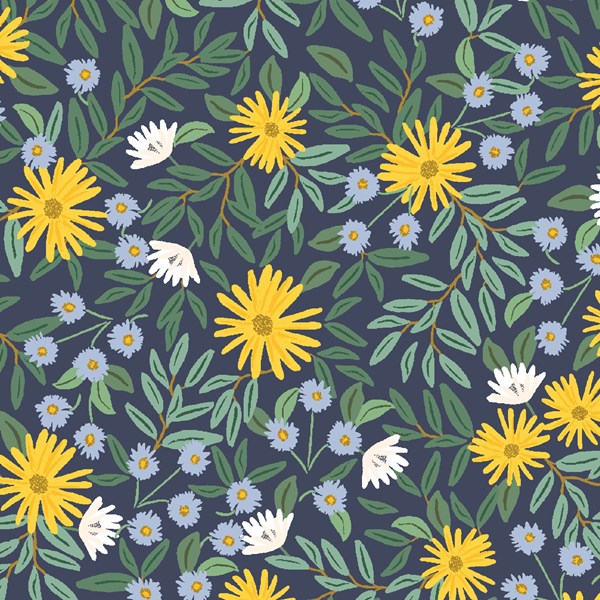 Daisy Fields - Navy Metallic CANVAS