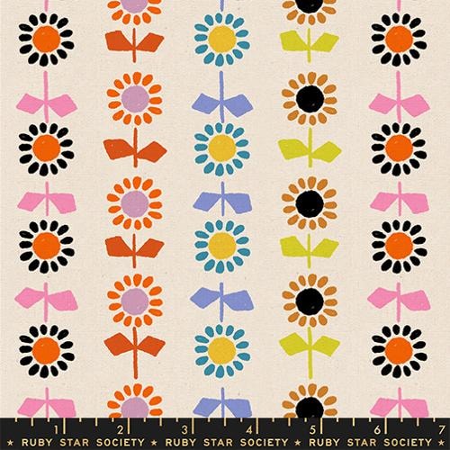 Daisy Stripe CANVAS - Natural