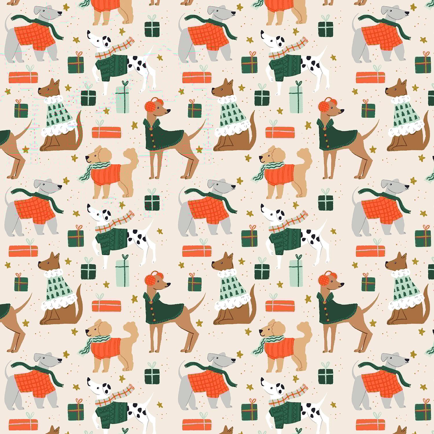 Dapper Dogs - Cream Metallic
