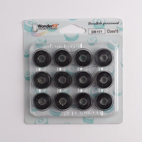 WonderFil DecoBob Prewound Class 15 Black 101