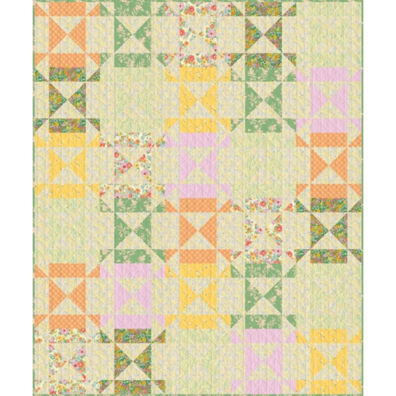 Digitally Printed Quilt Top - Faceted Gardenista - 58"x69"